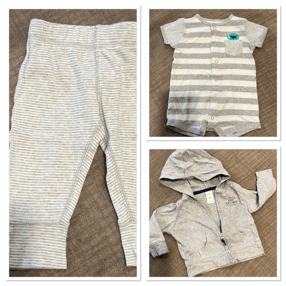 Carter’s 3-piece baby boy bundle clothing romper pants zip up hoodie jacket 6M - Picture 9 of 9